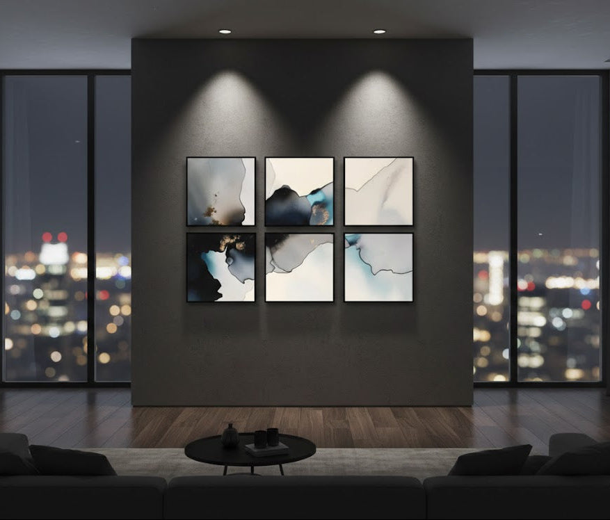 Abstract Background Of Marbleinspired (6Panel) Wall Art