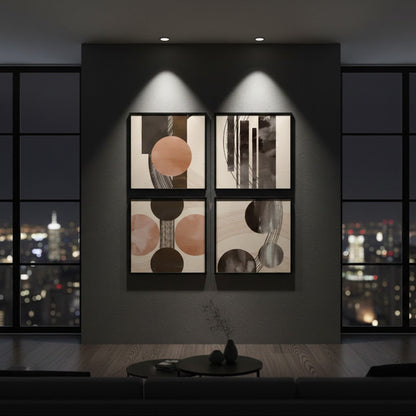 Modern Minimalist Abstract Geometric (4panel) Wall Art