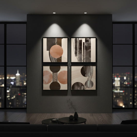 Modern Minimalist Abstract Geometric (4panel) Wall Art