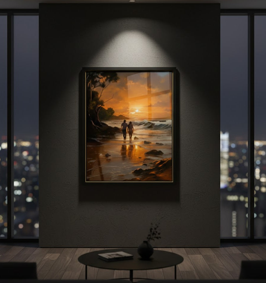 Romantic Couple Canvas Wall Art for Bedroom