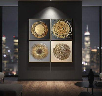 Nordic luxury gold (4Panel) Wall Art