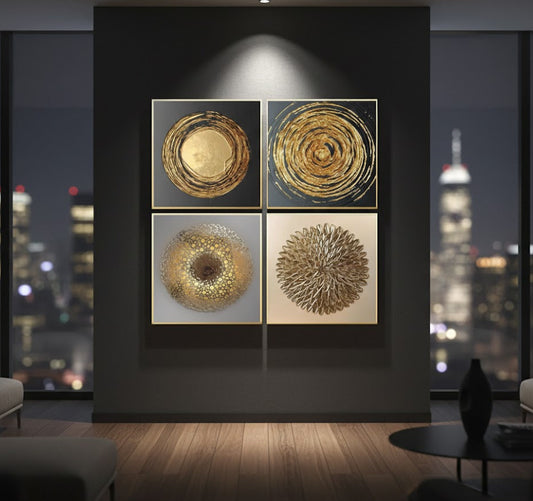 Nordic luxury gold (4Panel) Wall Art