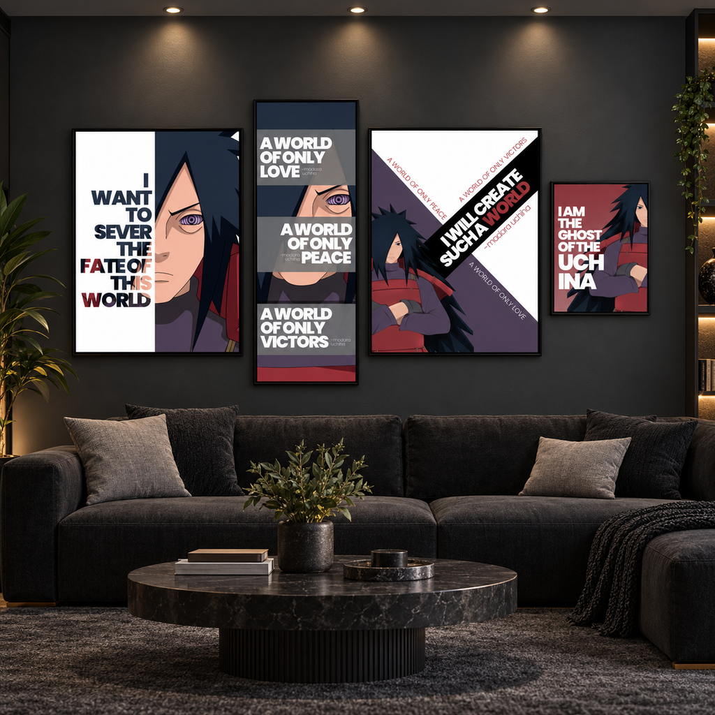 Noutro anime wall art square dark room mockup