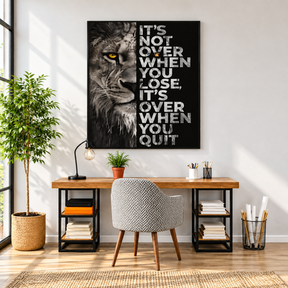 Motivational Lion square home office mockup